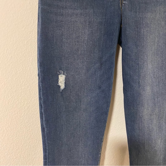 SPANX Distressed Medium Wash Denim Skinny Ankle Jeggings Size M - Picture 4 of 16